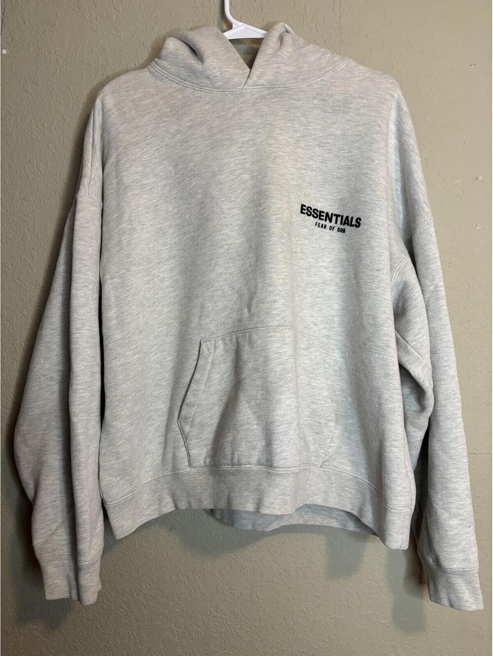 Essentials Fear of God Gray Pullover Hoodie Size M